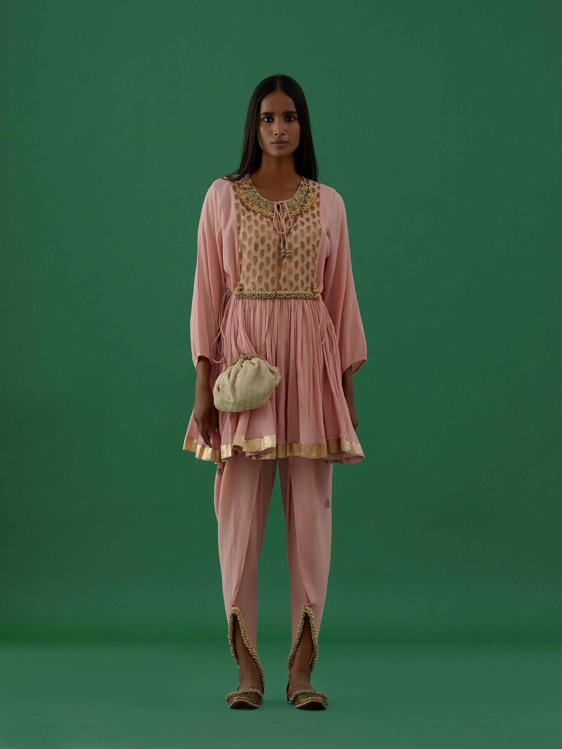 Pranami - Baby Pink Dhoti Pants - 5elements