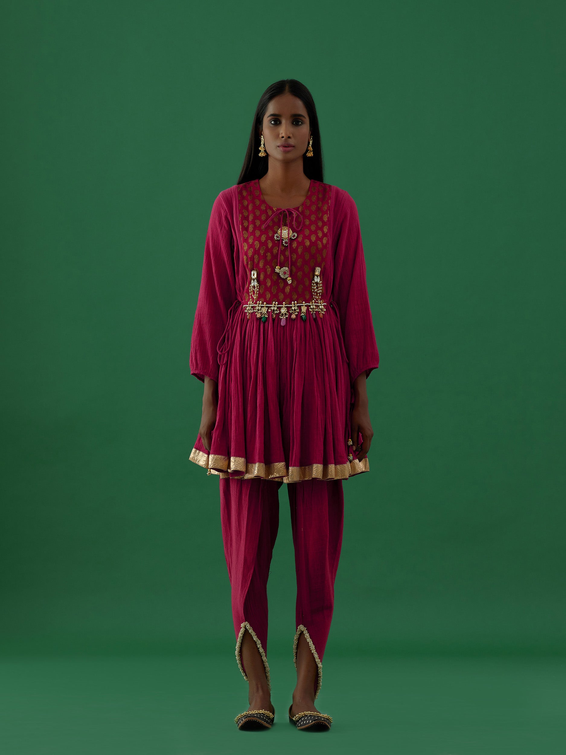 Pranami - Red Dhoti Pants - 5elements