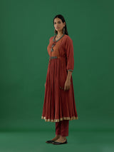 Adhira - Rust kurta Set - 5elements