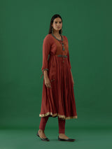 Adhira - Rust kurta Set - 5elements