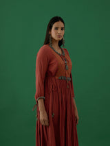 Adhira - Rust kurta Set - 5elements