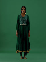 Kalindi - Green kurta Set - 5elements