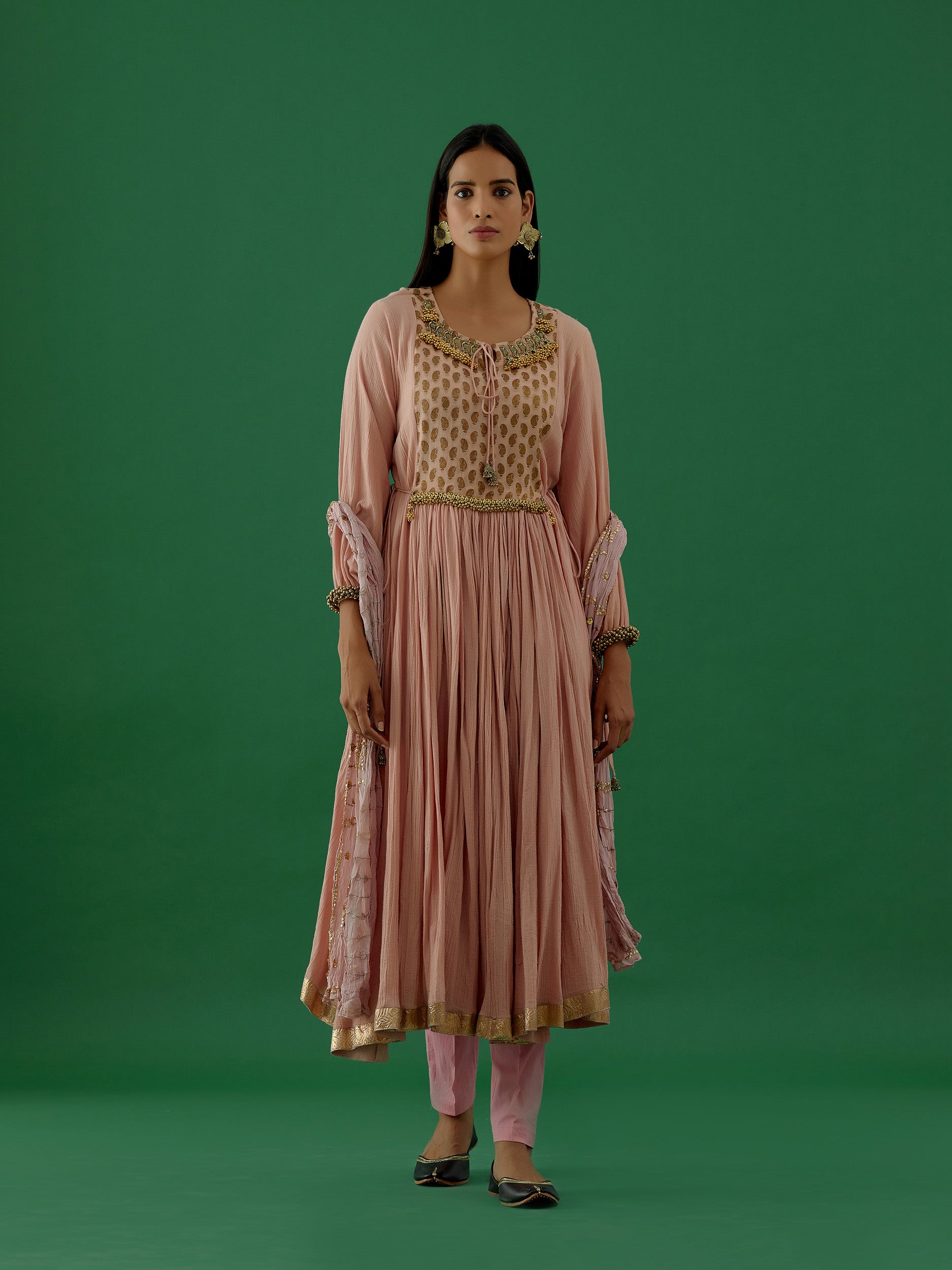 Adhira - Baby Pink kurta Set - 5elements
