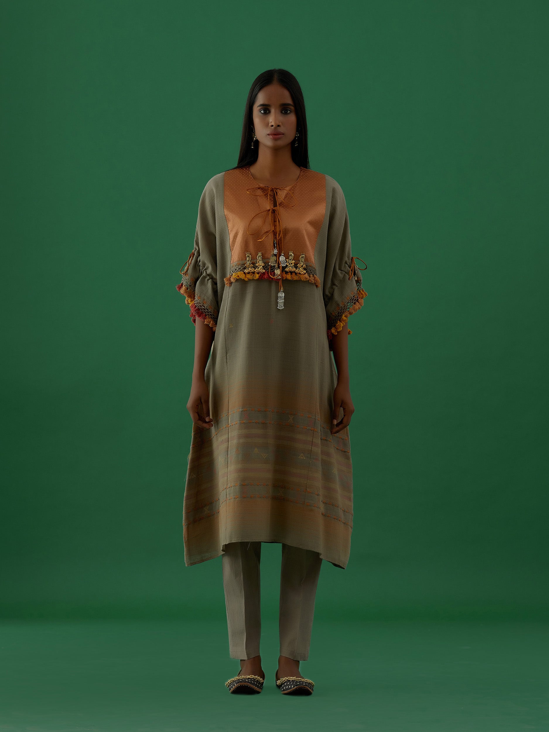 Ridika Ivory Multi Tassels Tunic With Pant Sets - 5elements