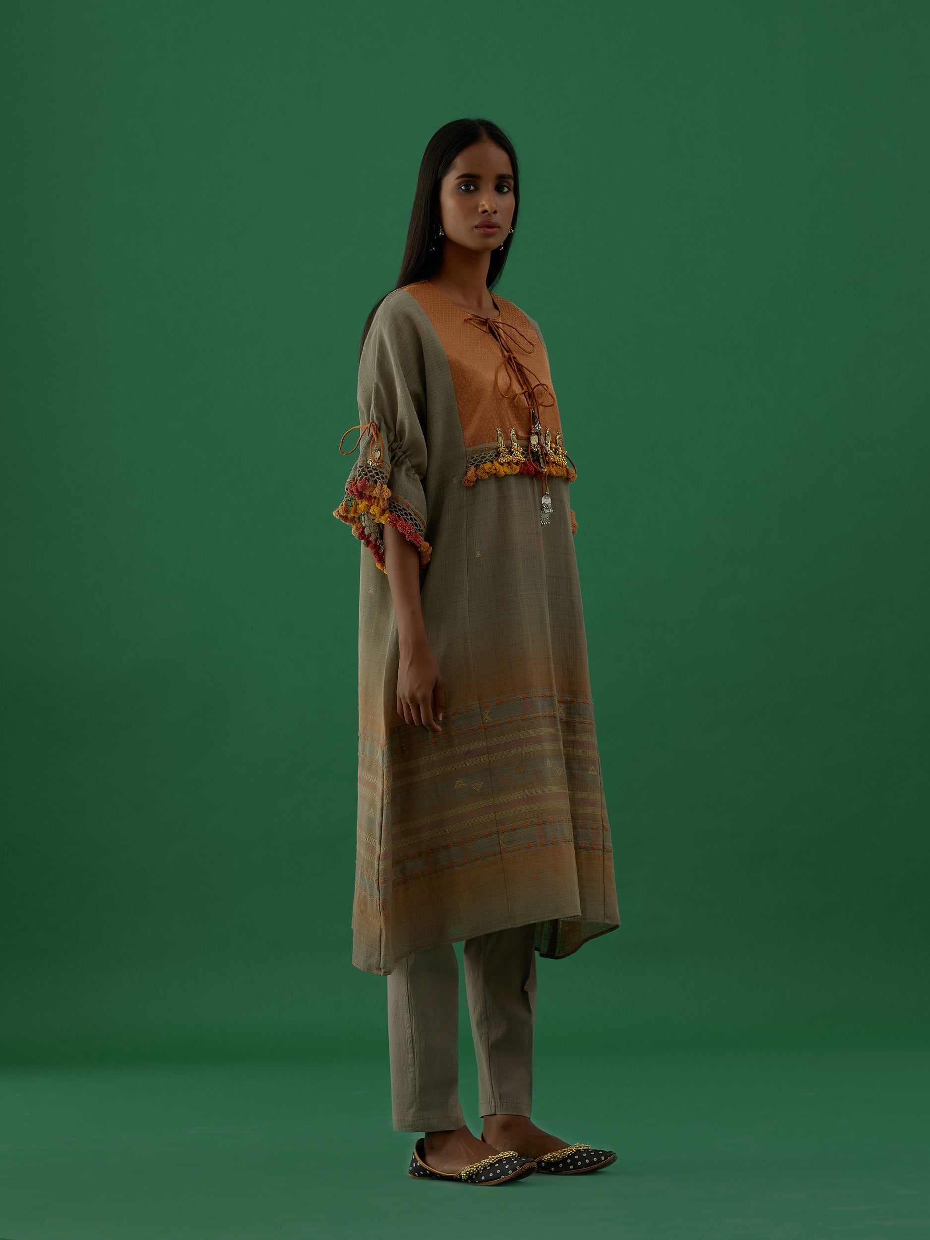 Ridika Ivory Multi Tassels Tunic With Pant Sets - 5elements