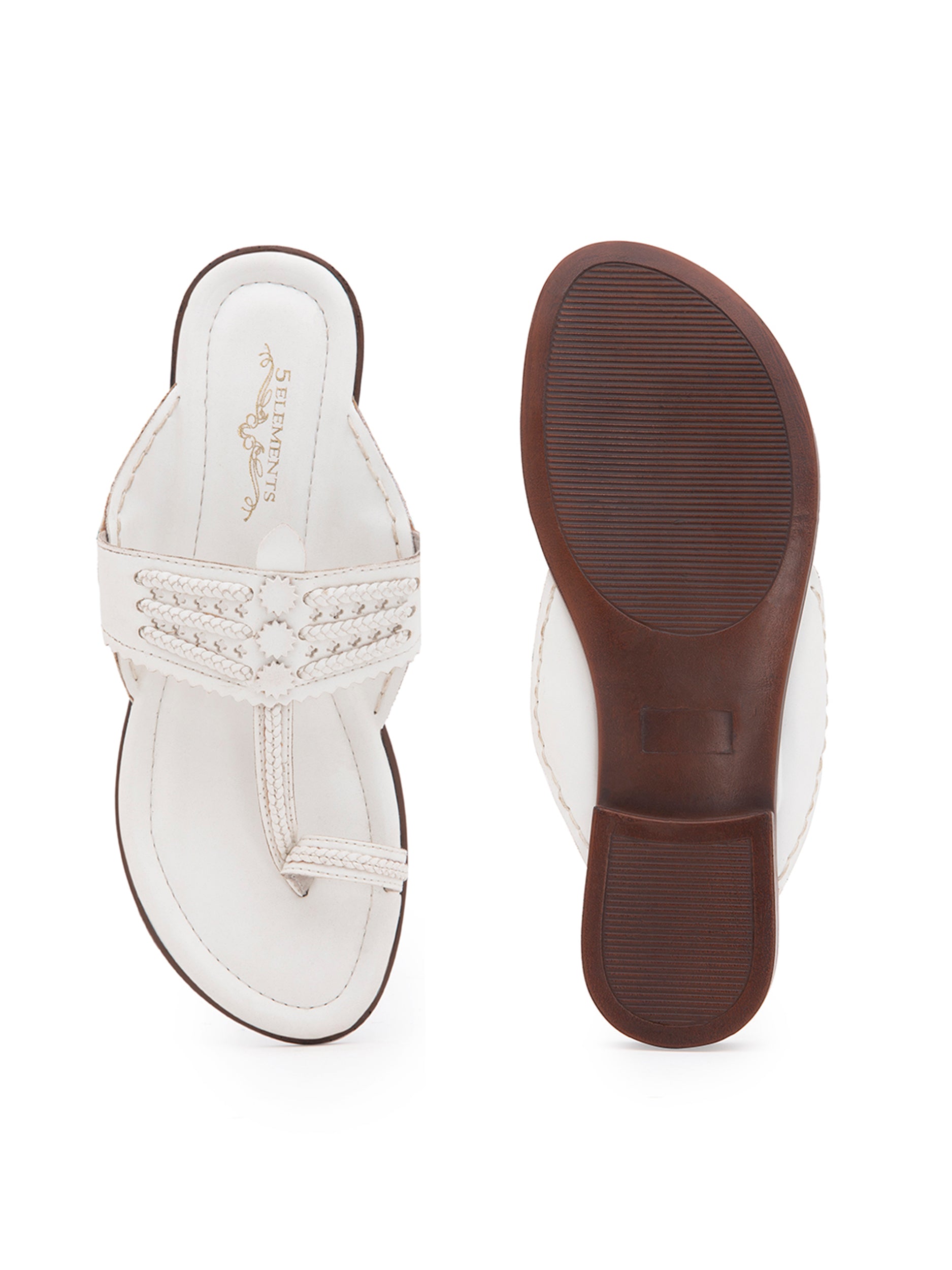 Classic Kolhas - White (kolhapuri) 5elements