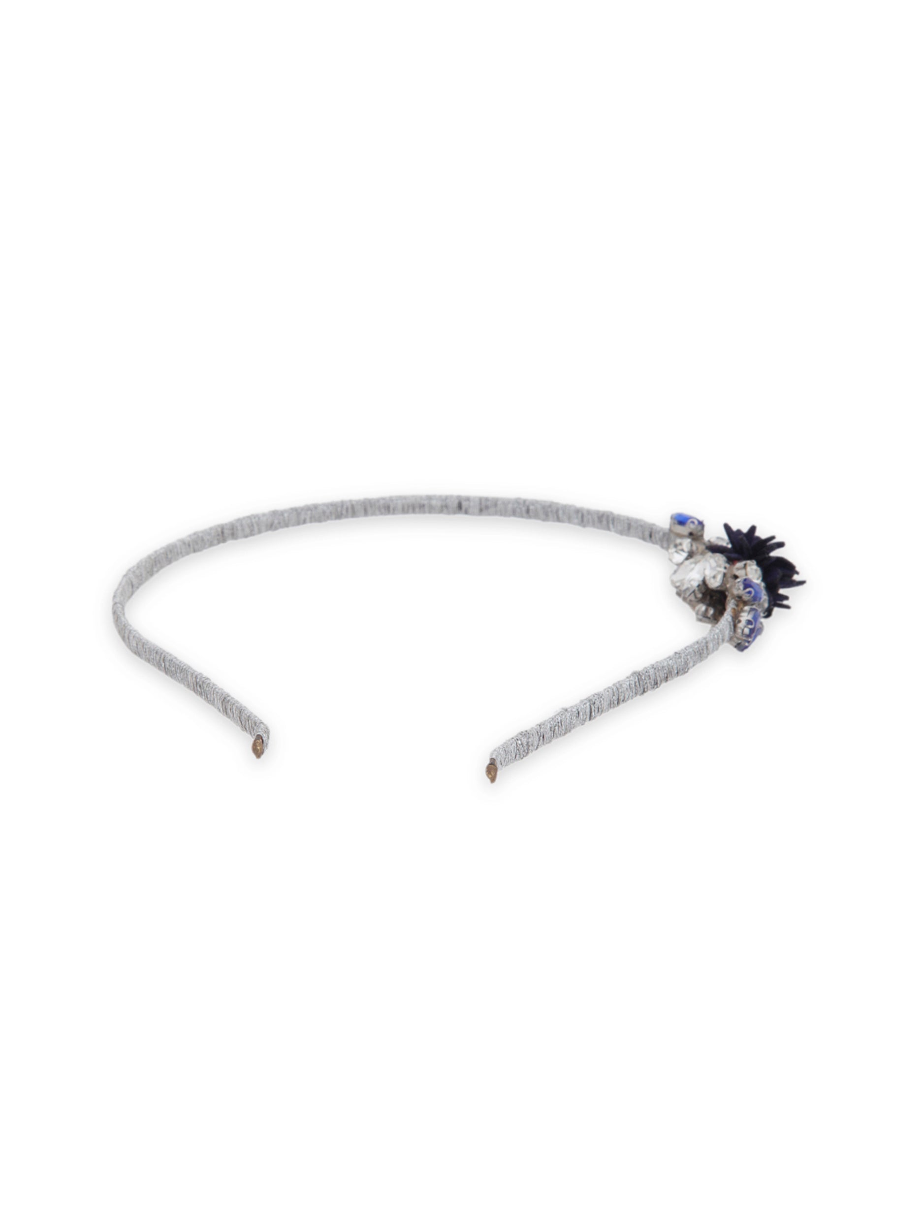 Blue Floral With Kundan Studded Hairband - 5elements