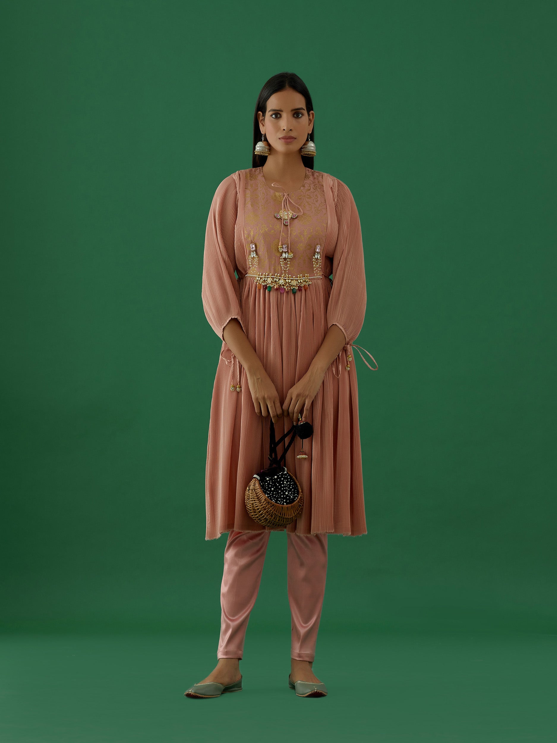 Trishika - Baby Pink kurta Set - 5elements