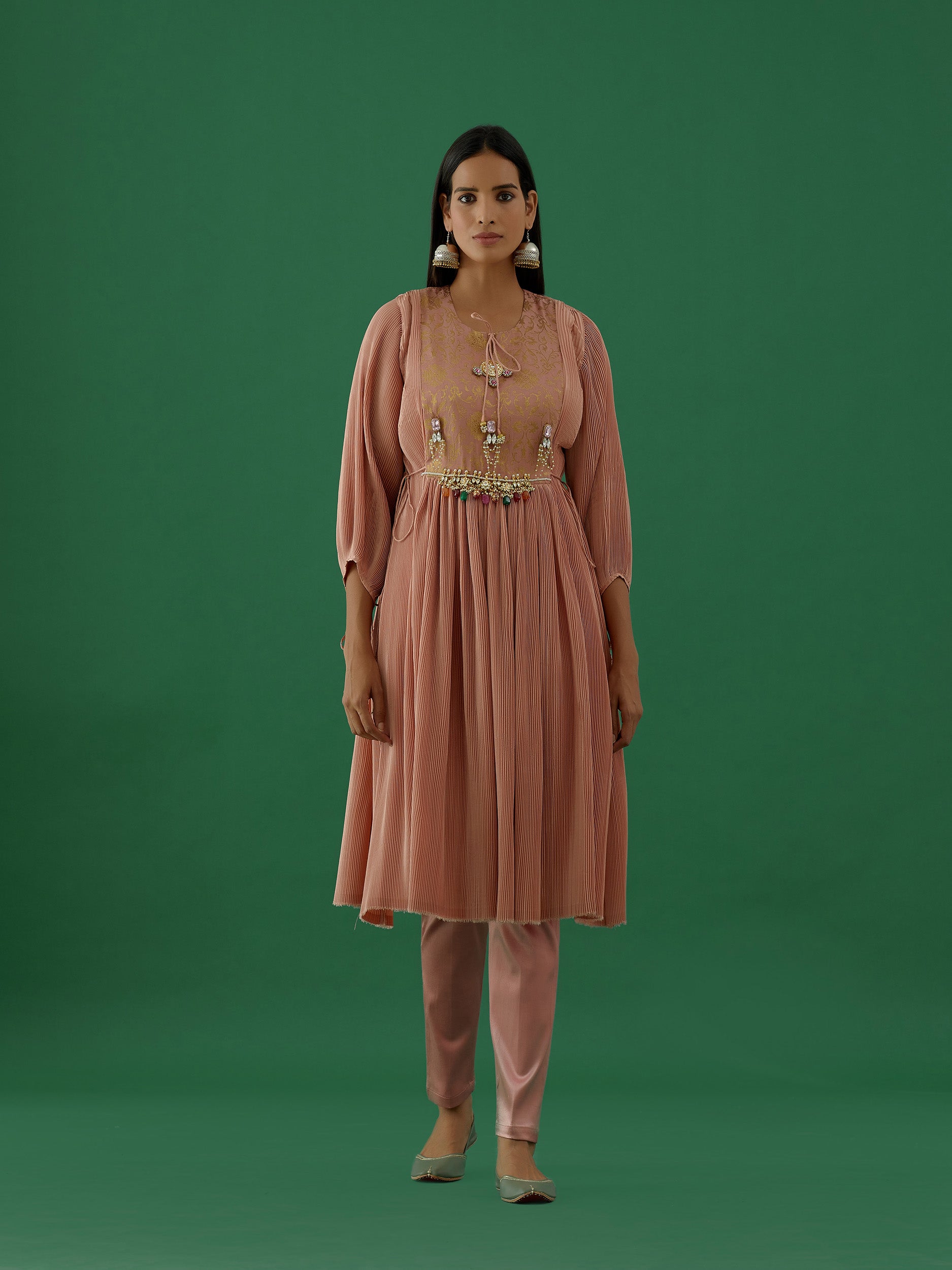 Trishika - Baby Pink kurta Set - 5elements