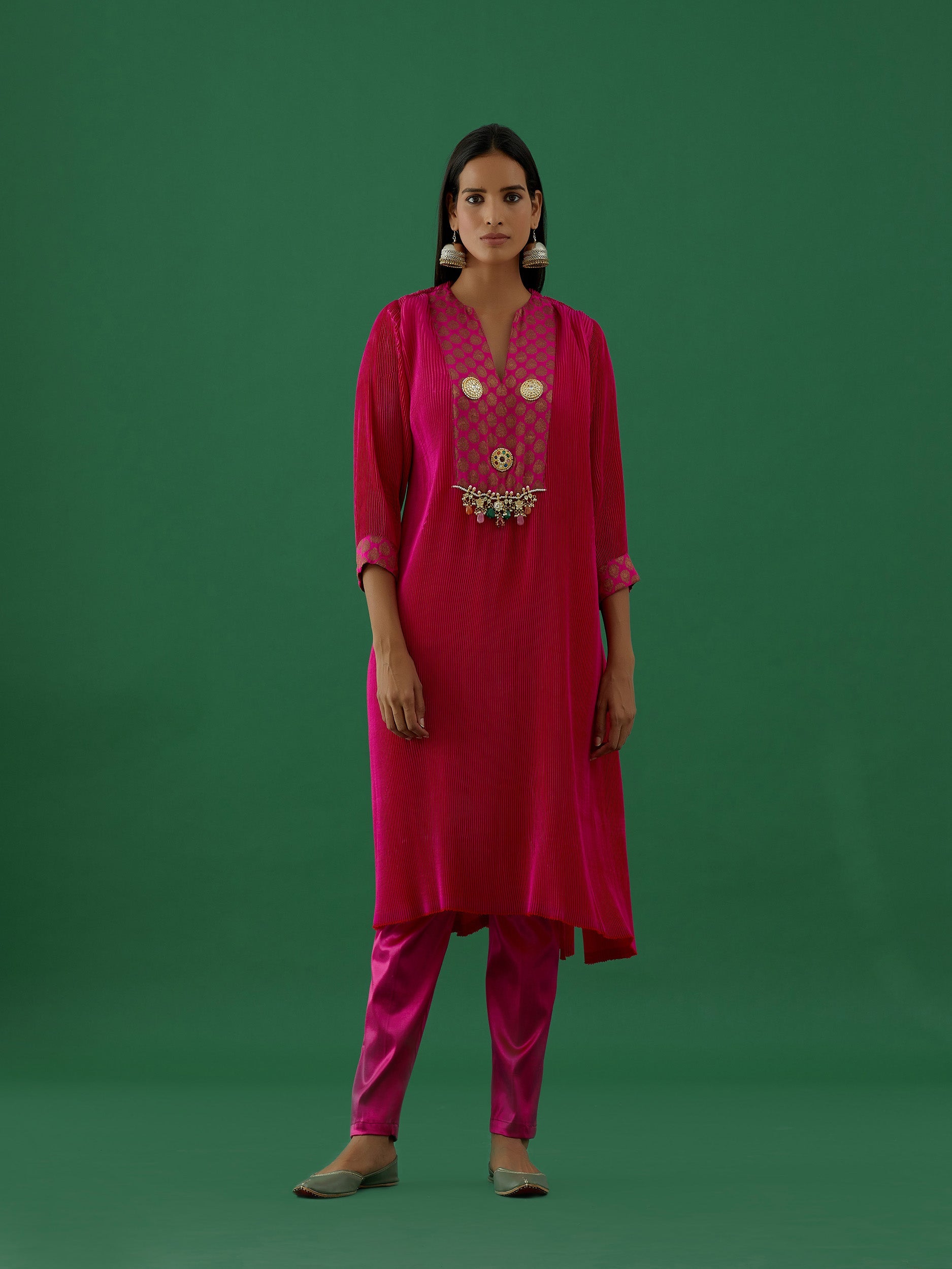 Ditya - Hot Pink kurta Set - 5elements