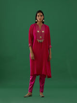 Ditya - Hot Pink kurta Set - 5elements