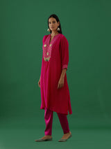Ditya - Hot Pink kurta Set - 5elements