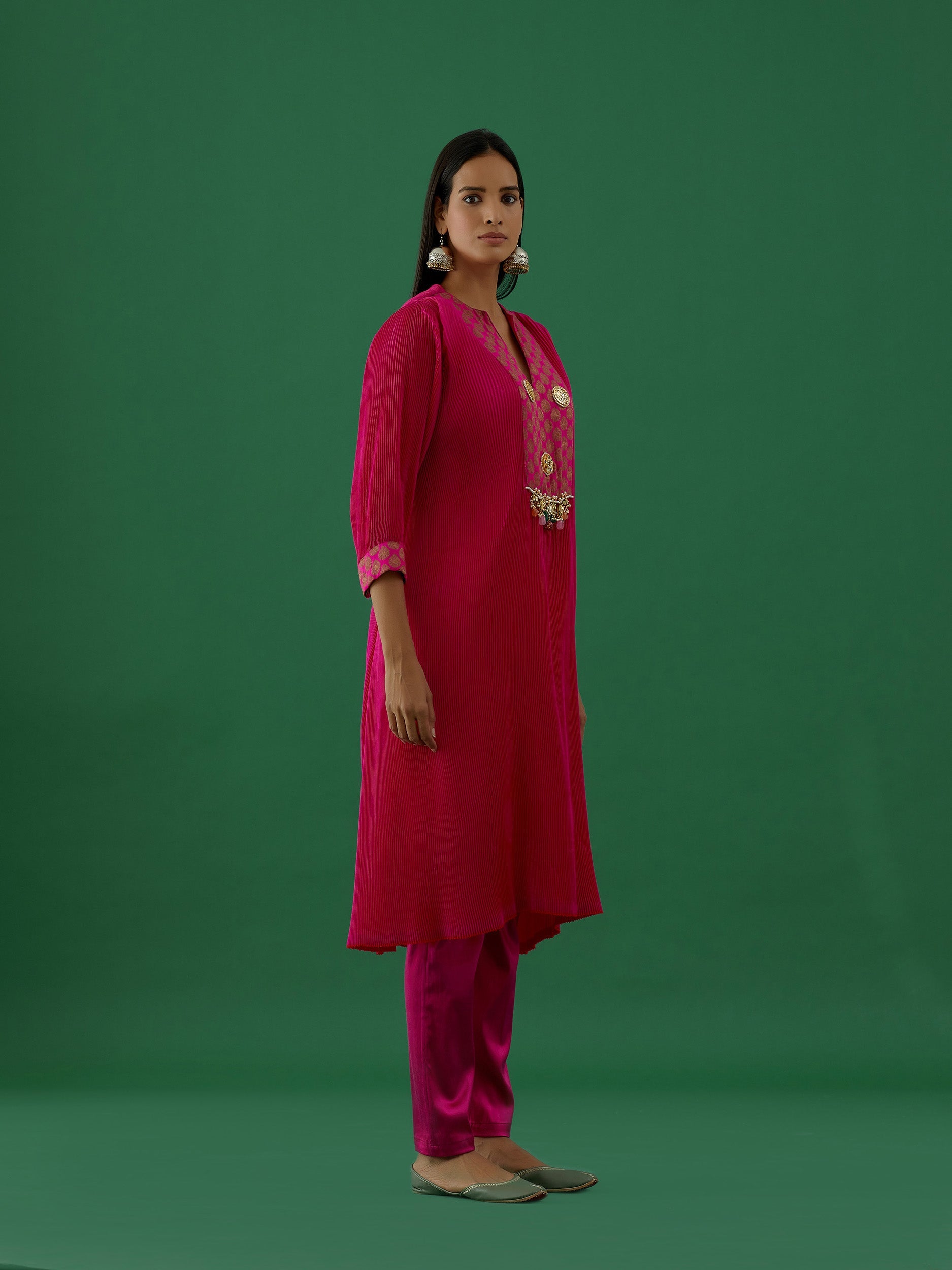 Ditya - Hot Pink kurta Set - 5elements
