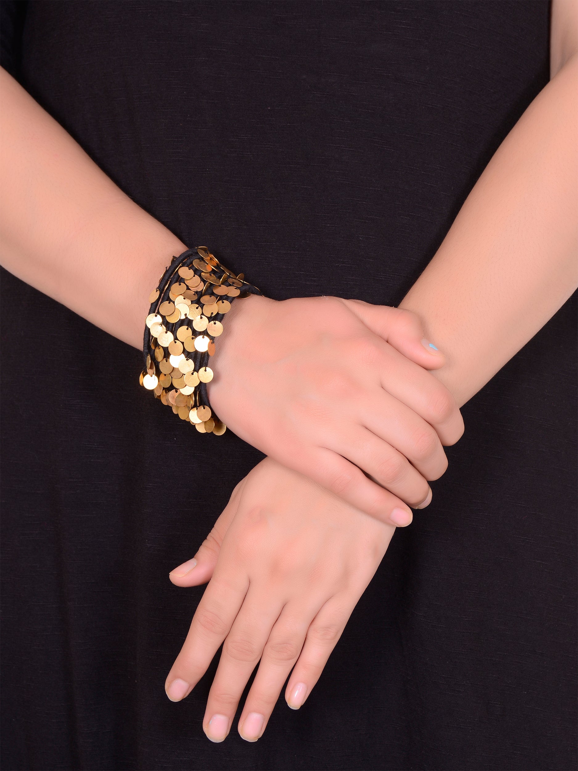 Nyara Bangle- Black (Gold) - 5elements