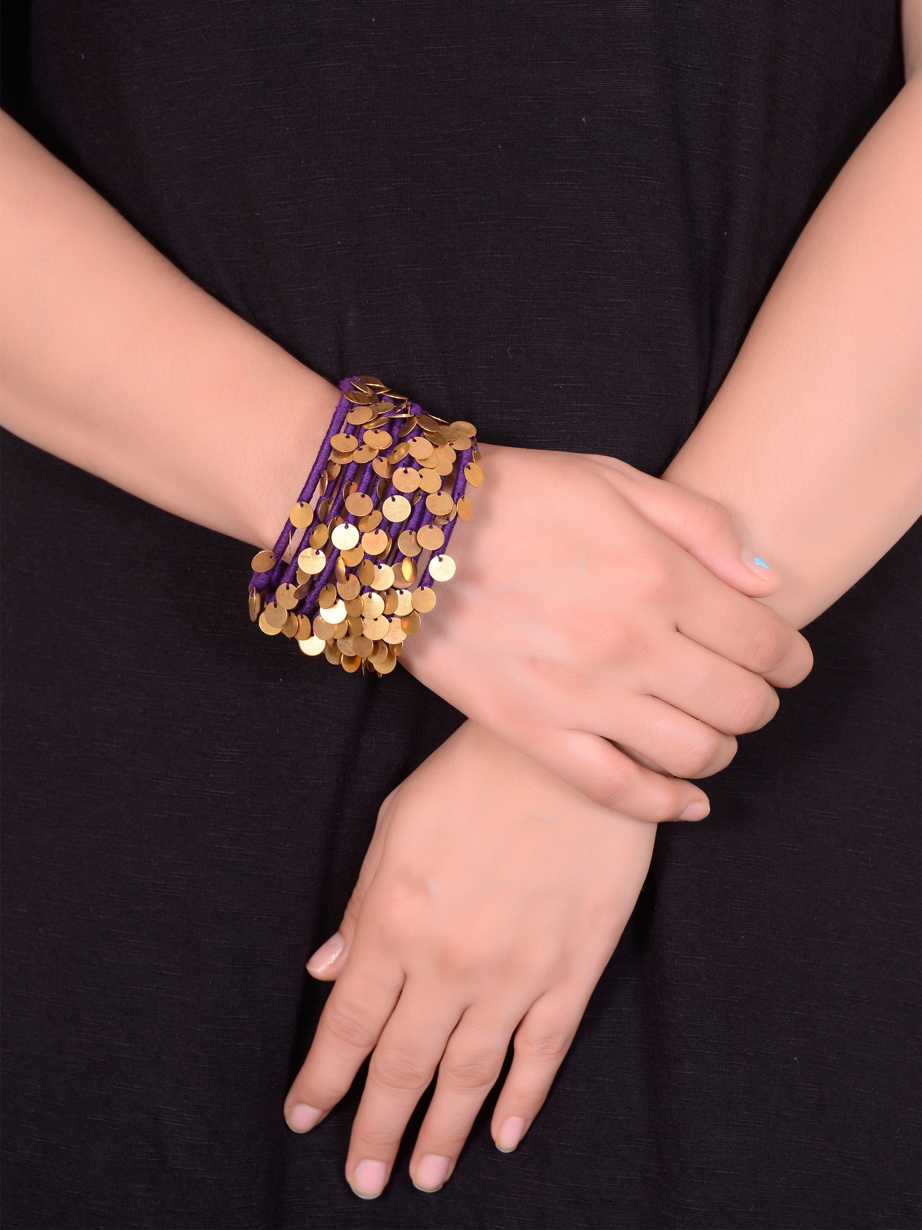 Nyara Bangle- Dark Purple (Gold) - 5elements