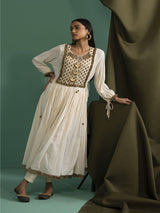 Adhira - Off White kurta Set - 5elements