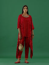 Vishakha - Red Co-ords Set - 5elements