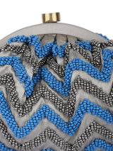 Blue And Grey Beaded Handcrafted Potli Clutch 5elements
