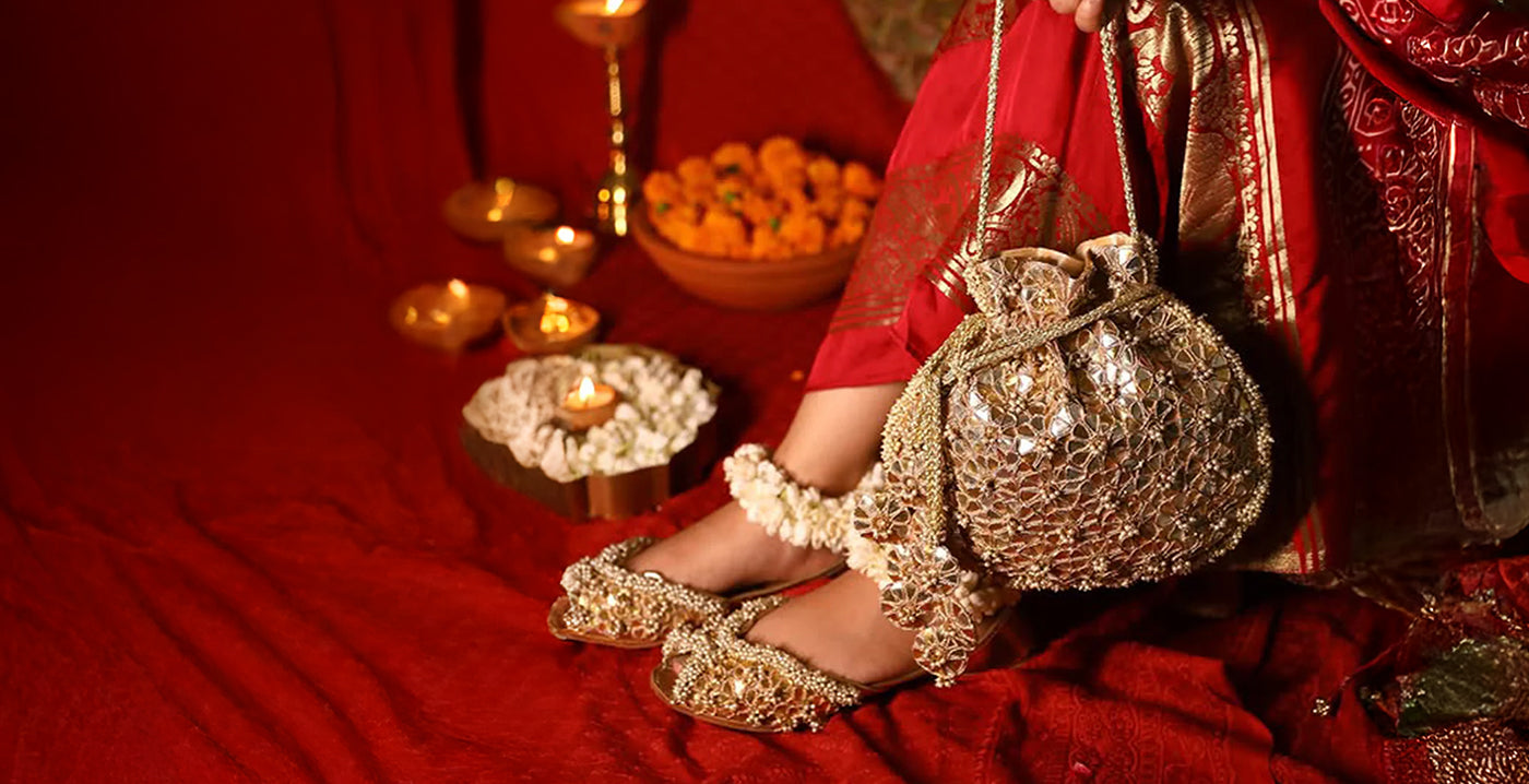 How to Create a Stunning Wedding Look with Punjabi Juttis & Potlis