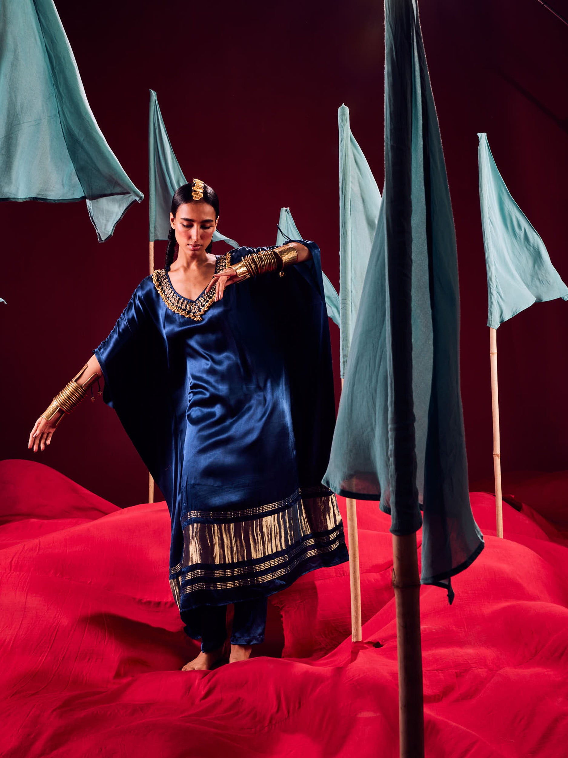 Amor Blue Kaftan Set