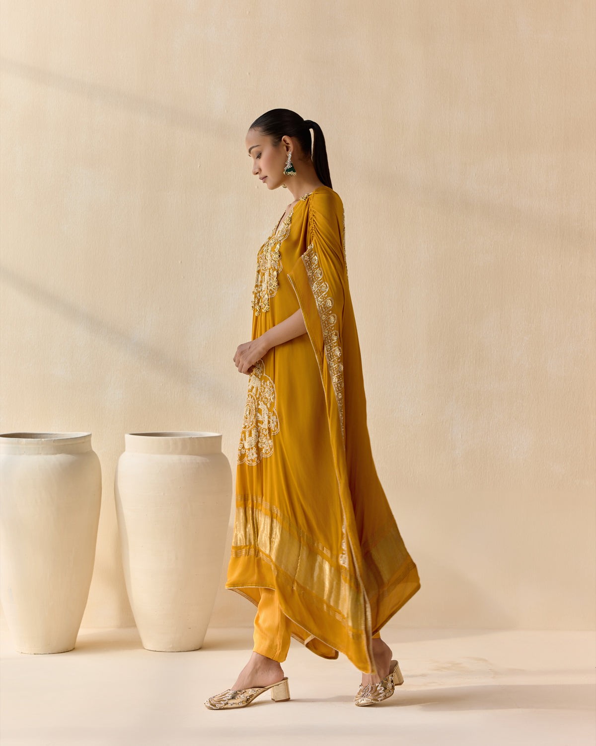 kanakprabha kaftan set - side view