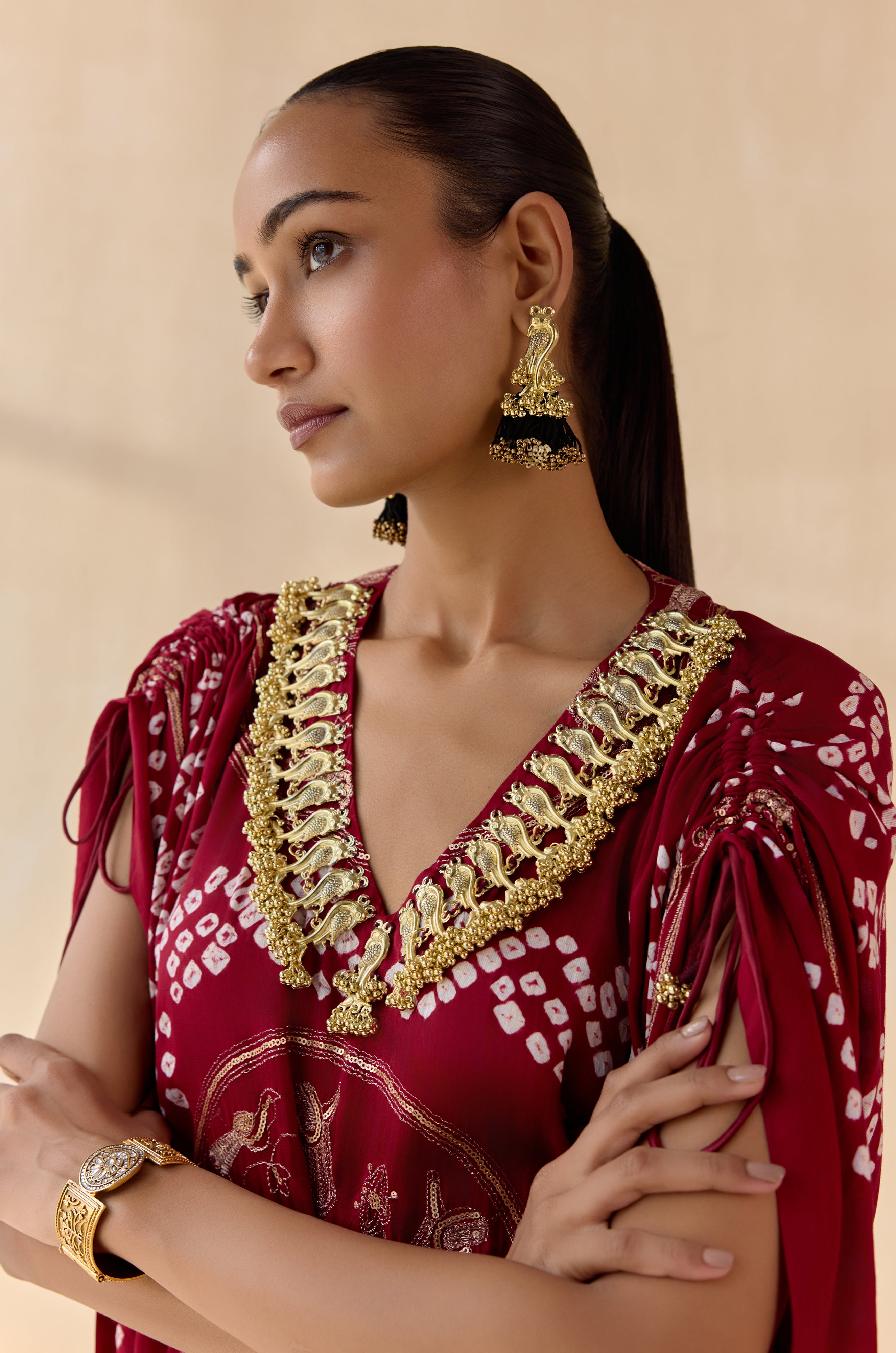 Neelanshi Maroon (Kaftan)