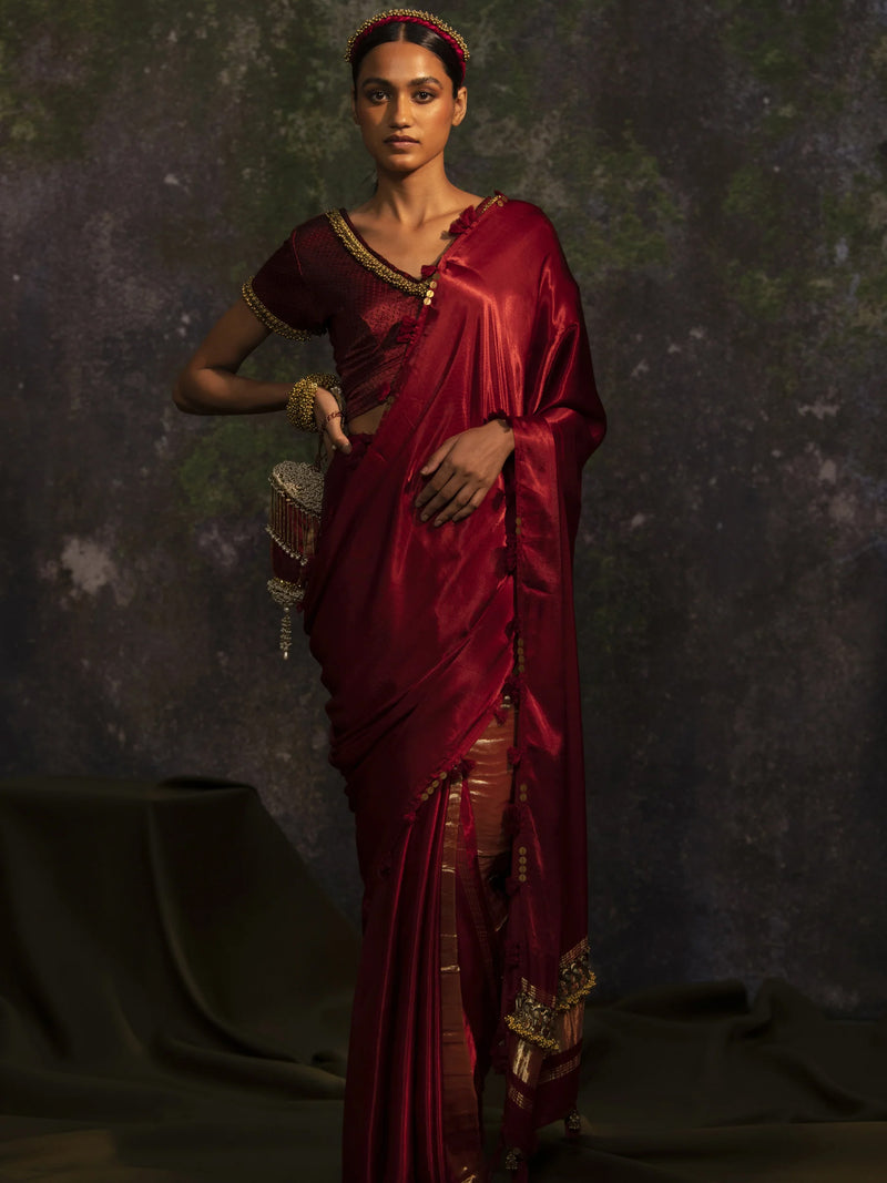 Karya - Maroon Saree