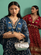 Metallic Silver Jutti & Shalimar Silver Clutches