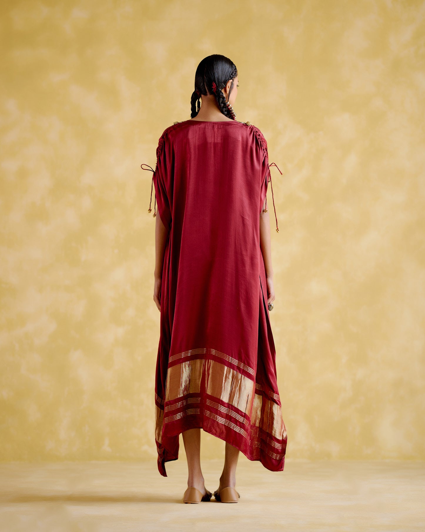 Amor- Maroon kaftan dress - 5elements