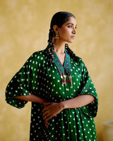 Devadarsana- green handcrafted kaftan - 5elements