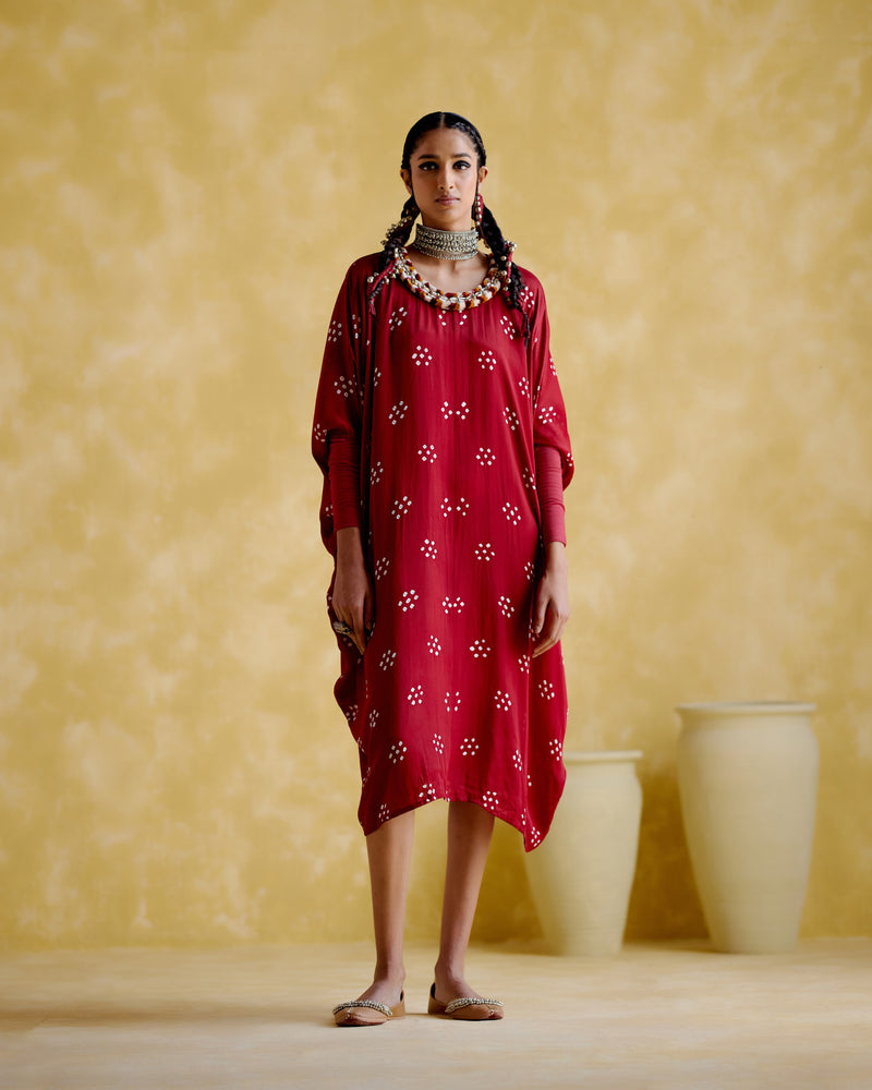 Annapoorna Maroon (Bandhini Kaftan)