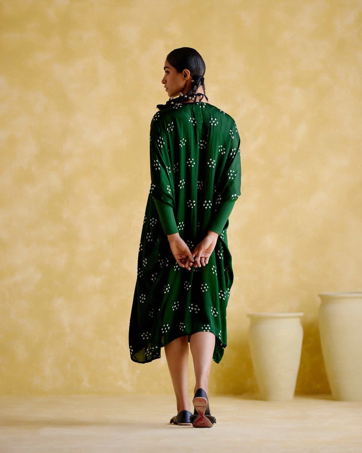 Annapoorna- green bandhini Kaftan - 5elements