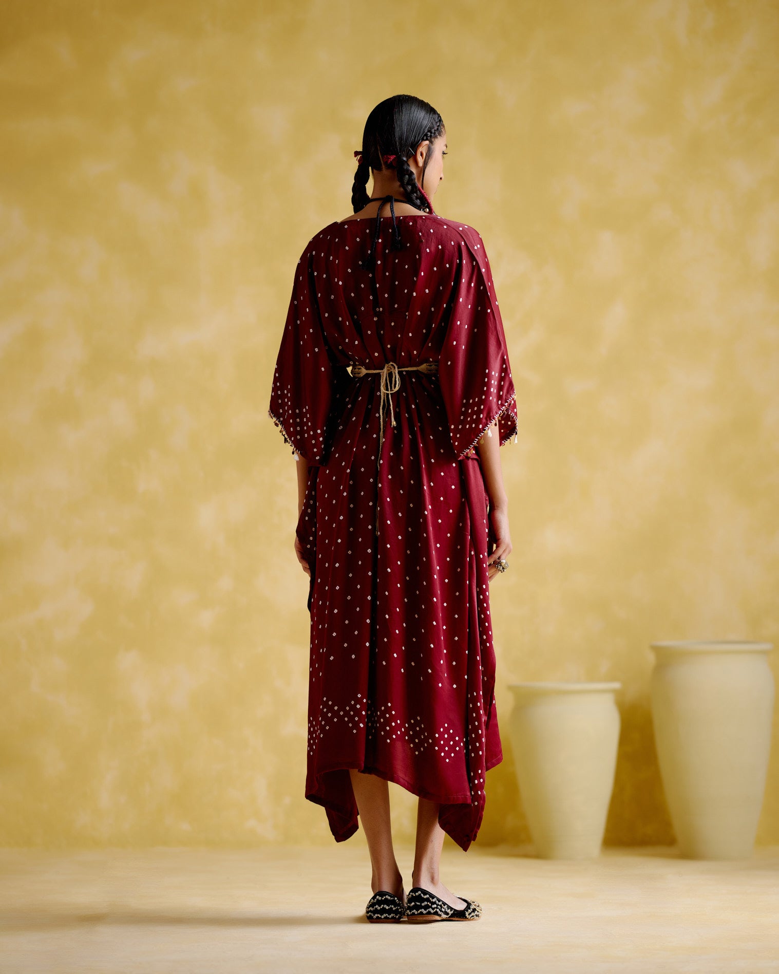 Annika - maroon bandhini - 5elements