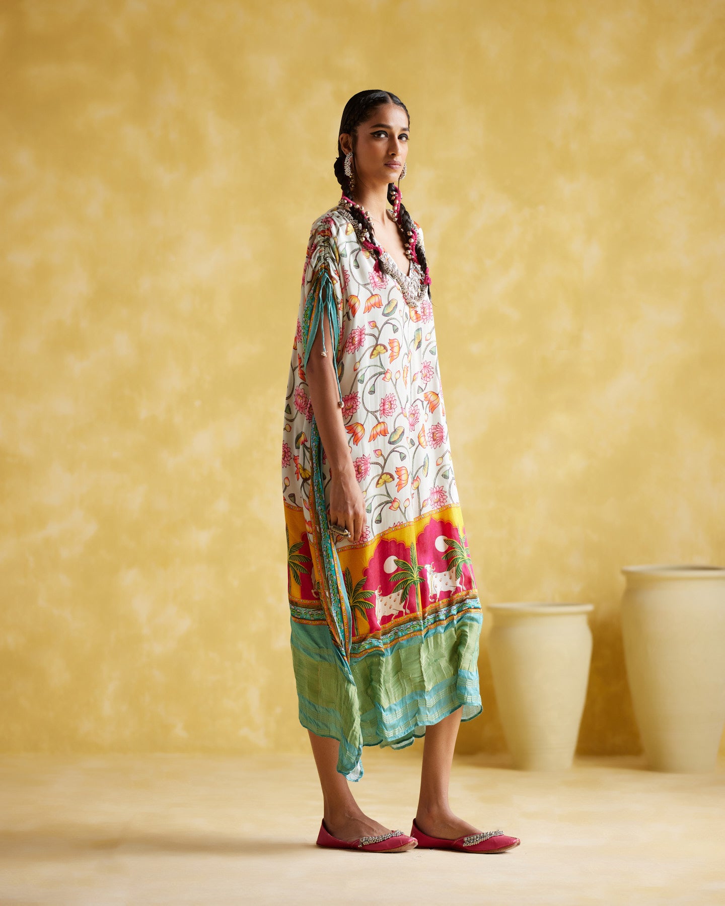 Linus- turquoise printed kaftan - 5elements