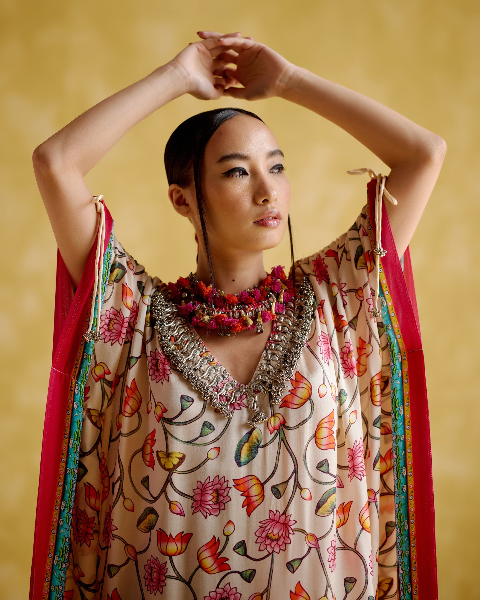 Linus- fushia printed kaftan - 5elements