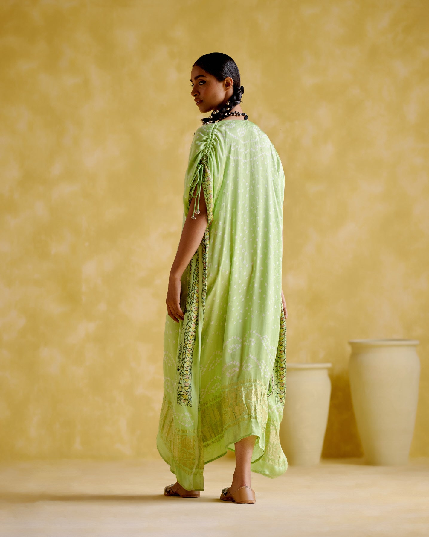 Anuradha -Kalamkari Neon Kaftan - 5elements