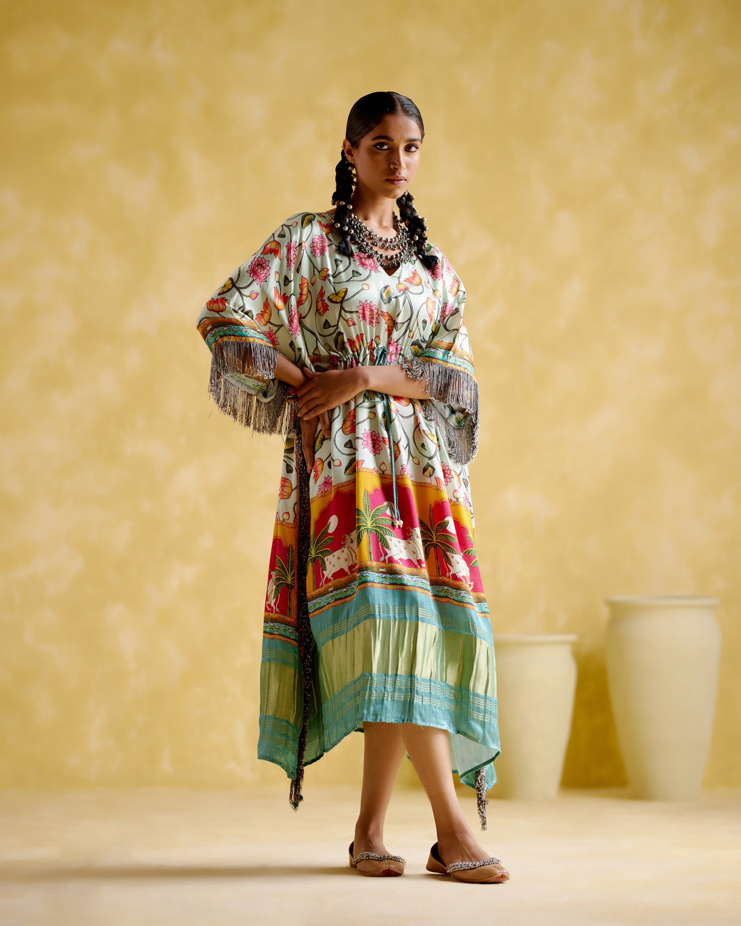 Angela-Pichwai print digital kaftan - 5elements