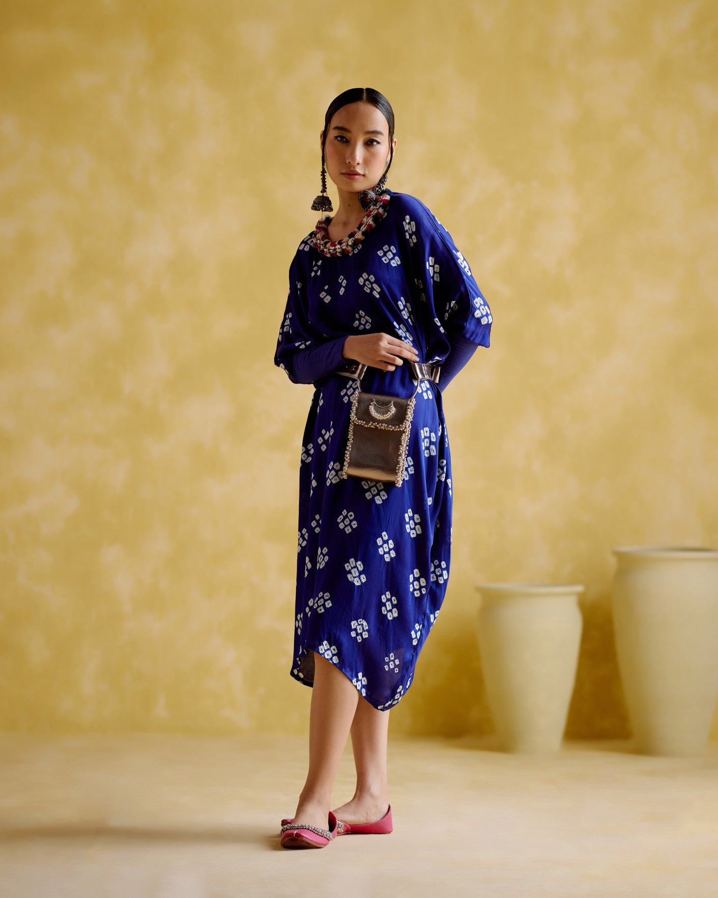 Annapoorna- blue bandhini Kaftan - 5elements