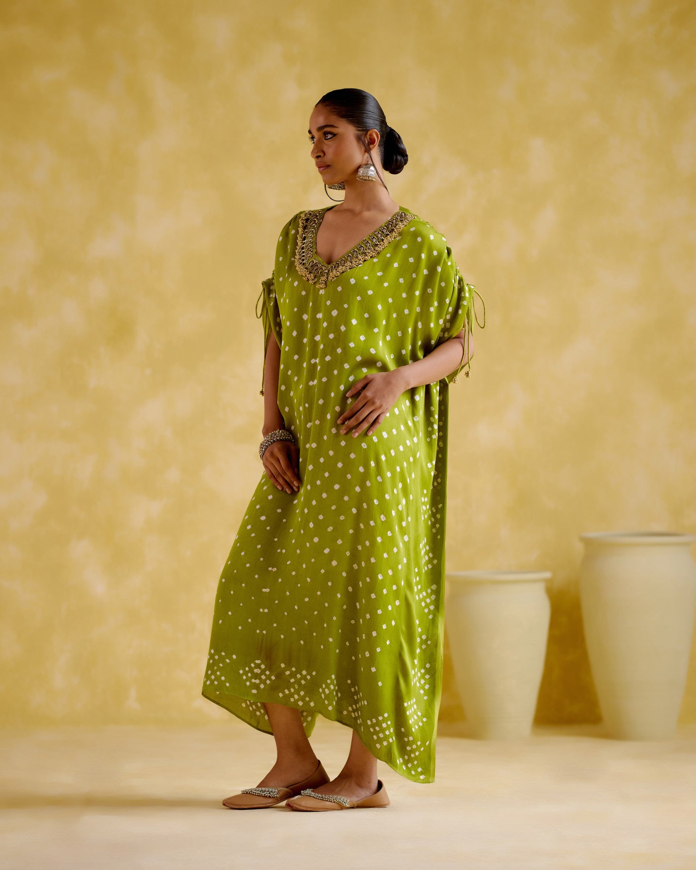 Dakshayani -green kaftan - 5elements