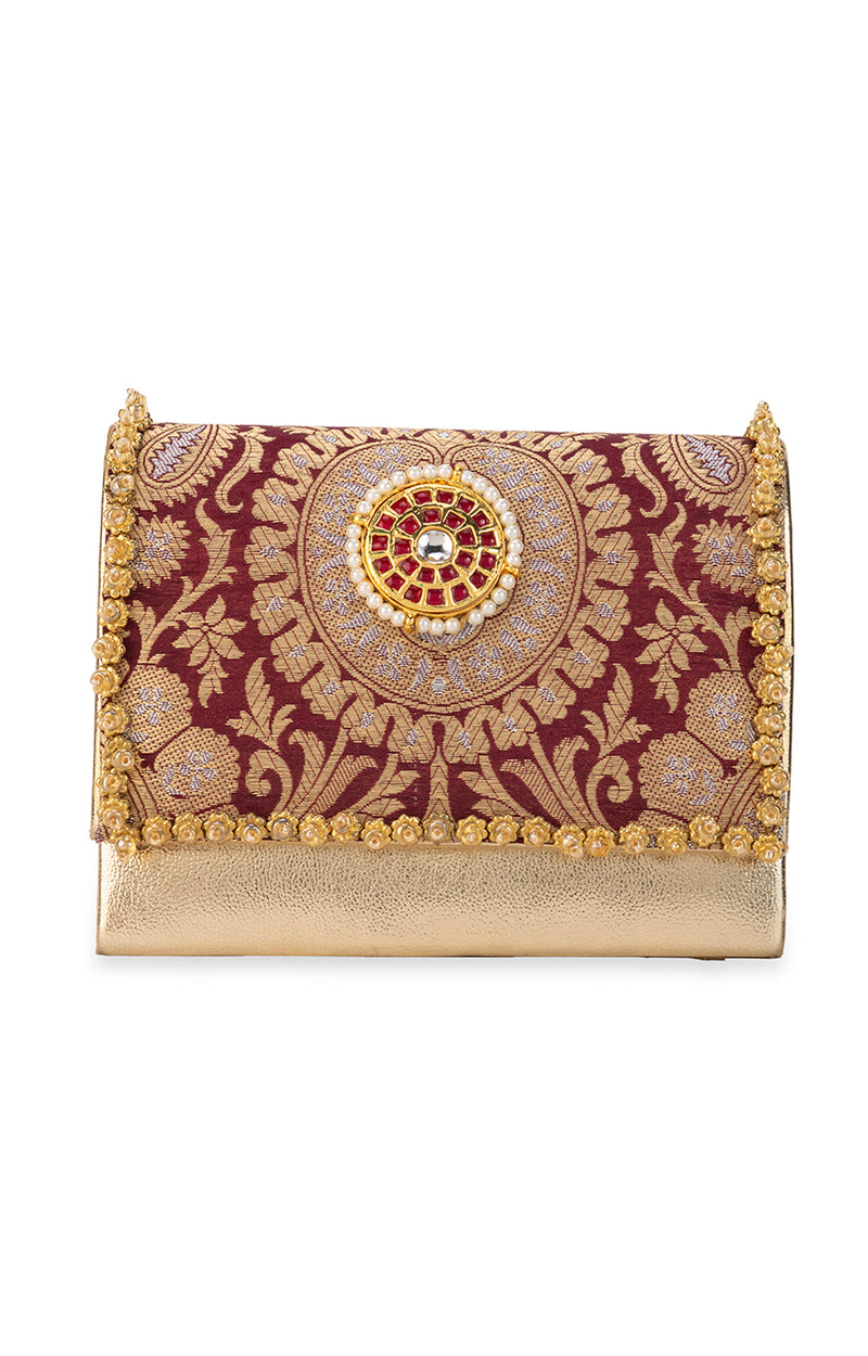 Vanika  Maroon Handbag