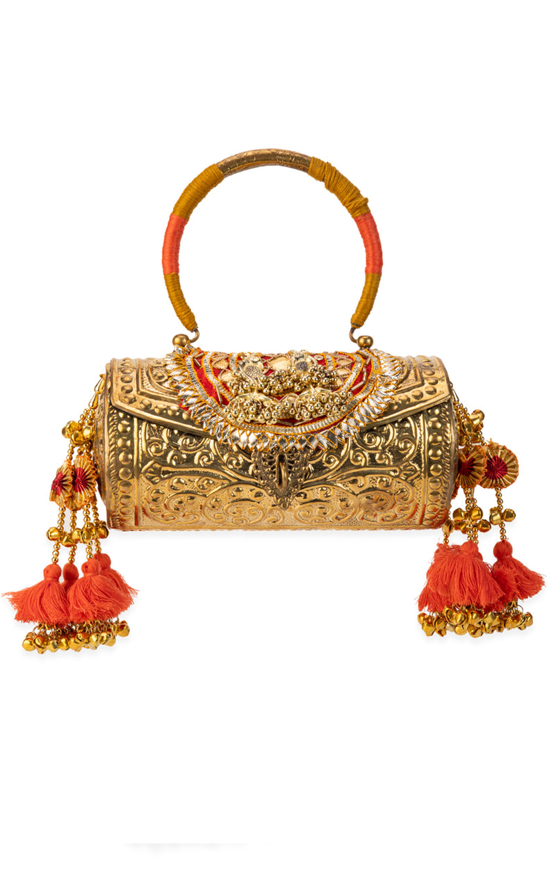 Tanvika Gold Handbag
