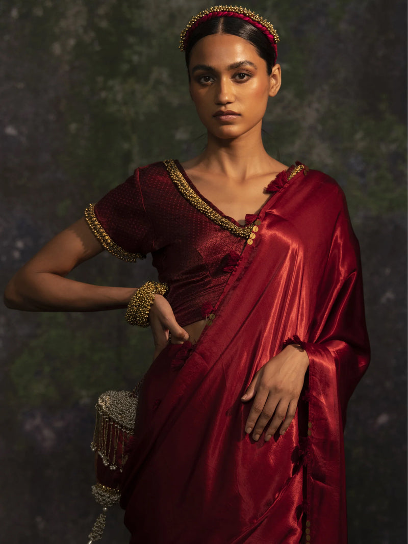 Karya - Maroon Saree