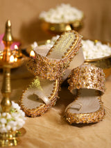 Aamya Wedges and Potli  Combo -  Gold