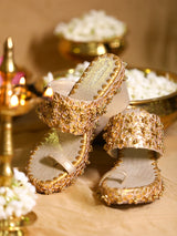 Aamya Wedges and Potli  Combo -  Gold