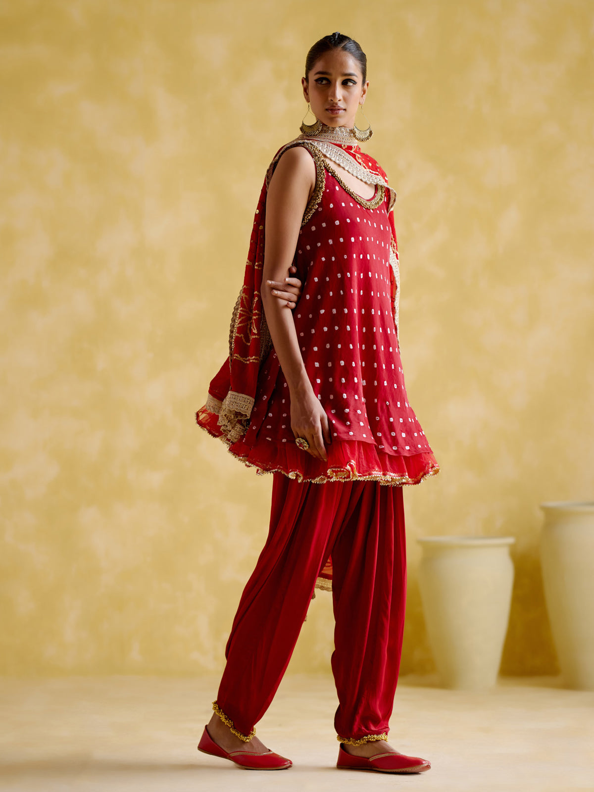Neo Red Kurti Kurta Set