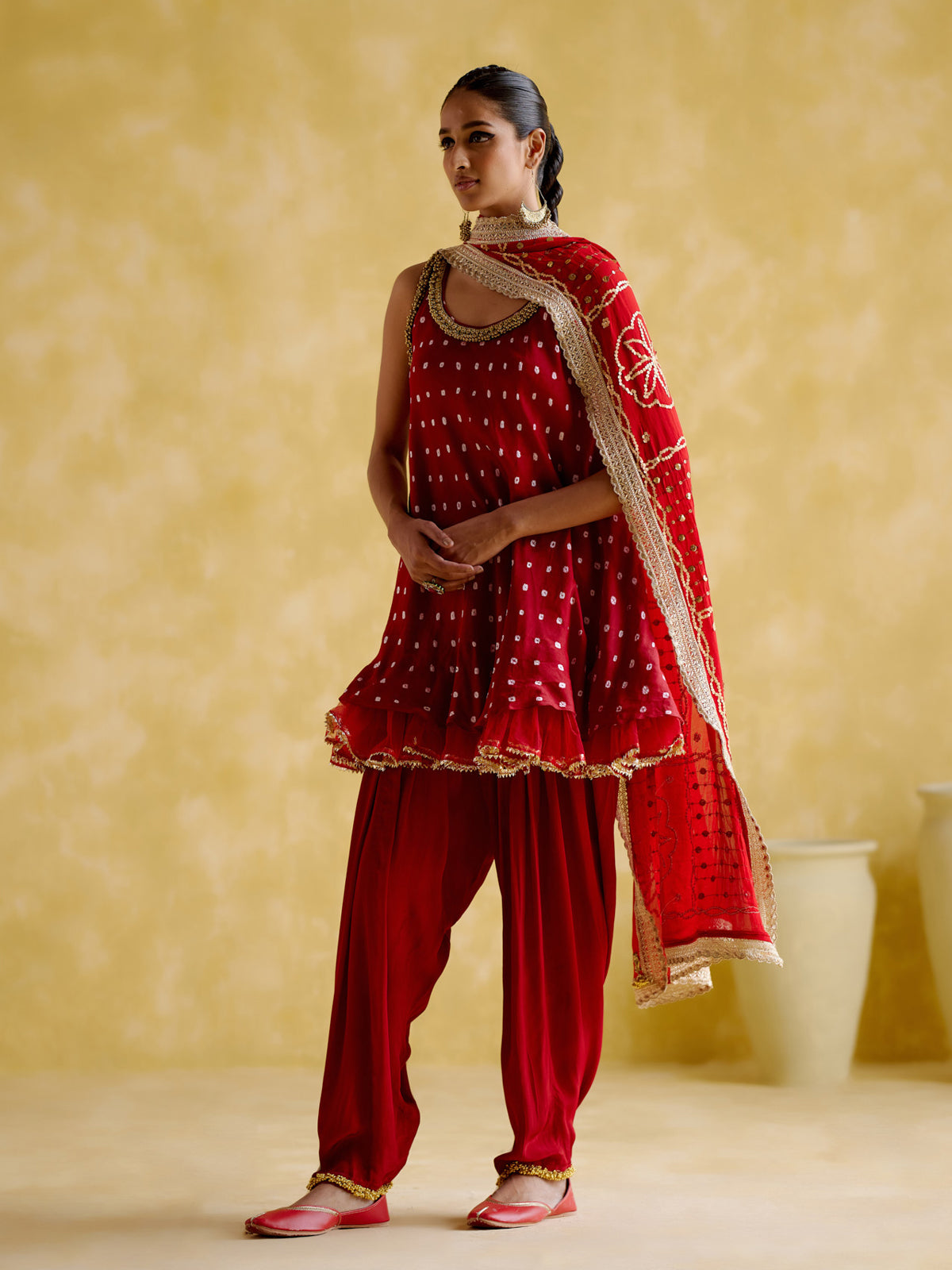 Neo Red Kurti Kurta Set