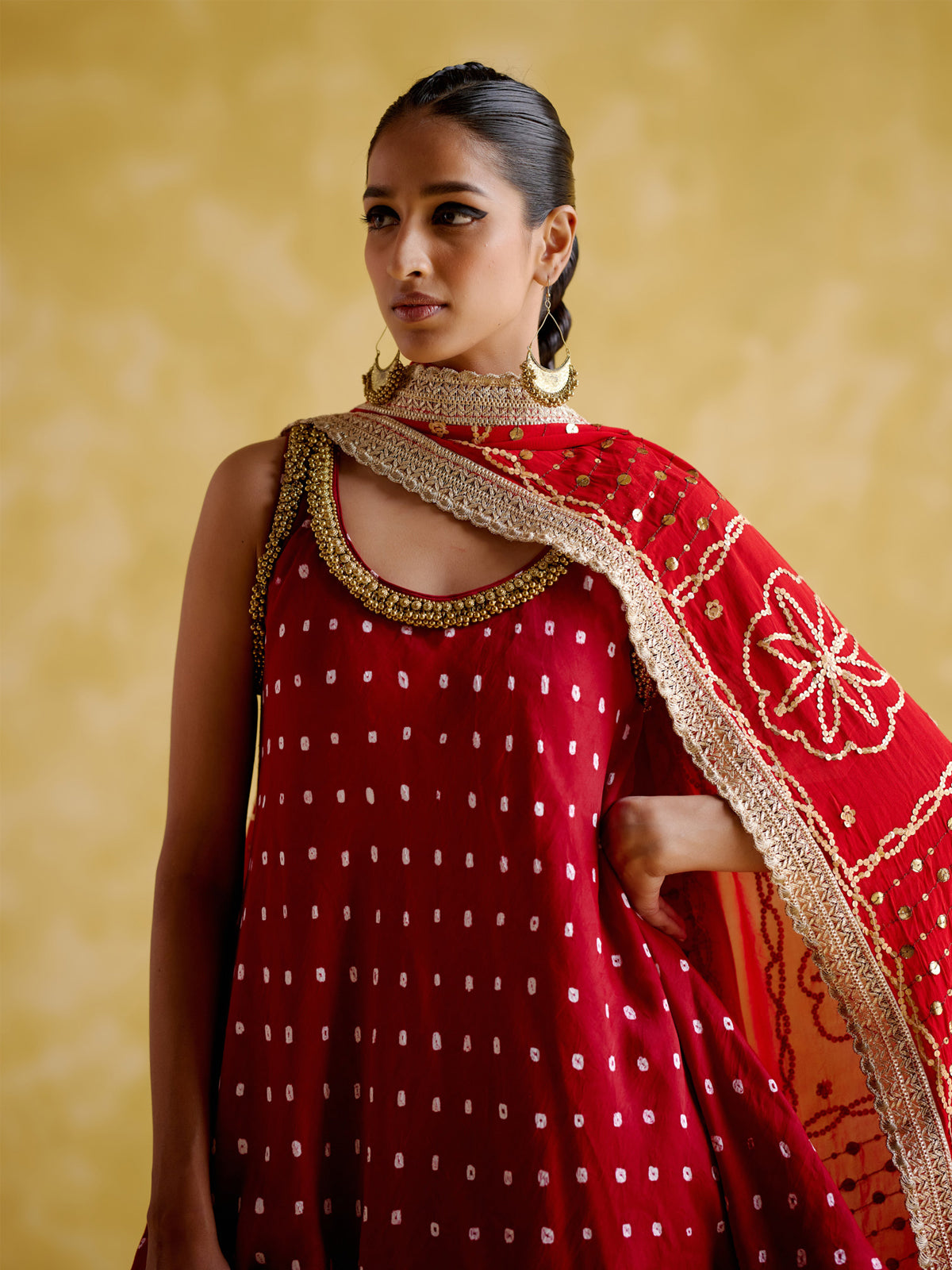 Neo Red Kurti Kurta Set