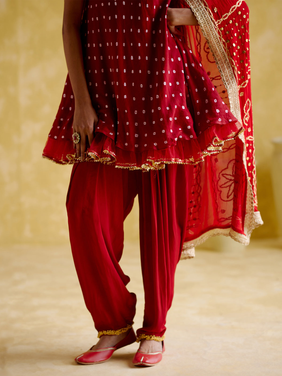 Neo Red Kurti Kurta Set