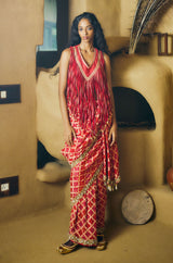 Raktima Fringe Bandhani Set