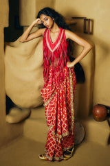 Raktima Fringe Bandhani Set